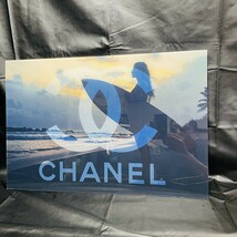 レア　CHANEL/シャネル　大型パネル　アンテーク　ハイブランド　横61ｃｍ　タテ40cm　サーフ　オシャレ　プラスチック　パネル　　　X96_画像2