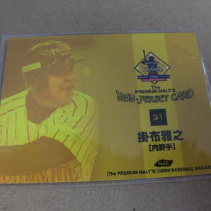 BBM 2009 モルツ NJ2 掛布雅之 阪神タイガース 印刷ジャージカード 野球の画像2
