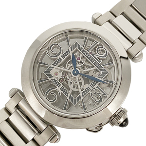 カルティエ Cartier パシャドゥカルティエ スケルトン文字盤 WHPA0007 シルバー 腕時計 メンズ 中古