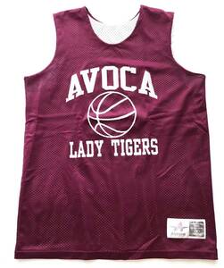 90s AVOCA LADY TIGERS バスケシャツ タンクトップ　　メッシュ リバーシブル alleson athletic ボディ レディース 90年代 柳5872