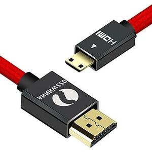2M_色:赤 LinkinPerk MINI HDMI to HDMIケーブル ミニ イーサネット オーディオリターン 3D 1080P 対応 金メッキ端子 高速伝送