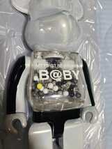 MY FIRST BE@RBRICK BLACK & WHITE CHROME ver.100％&400％ 千秋　ベアブリック BE@RBRICK　未使用　開封済　1円スタート　送料無料　_画像2