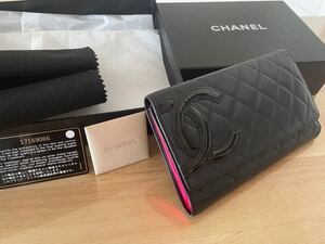 CHANEL カンボンライン 三つ折り 長財布