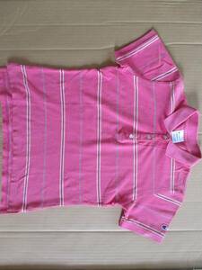 Champion Champion lady's short sleeves border polo-shirt pink M