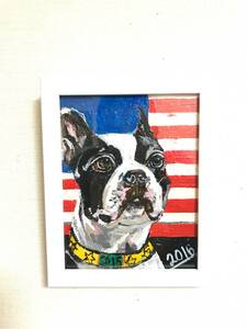 Art hand Auction Boston Terrier Acrylgemälde Gemälde Tier, Malerei, Ölgemälde, Tierzeichnung