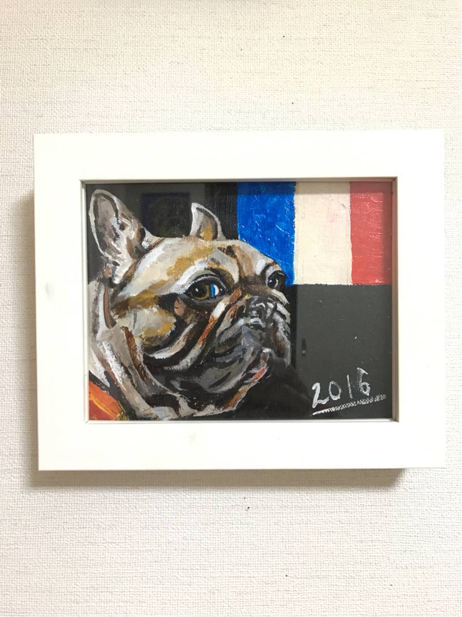 لوحة بولدوج فرنسية من الأكريليك لوحة حيوانية, تلوين, طلاء زيتي, رسم الحيوان