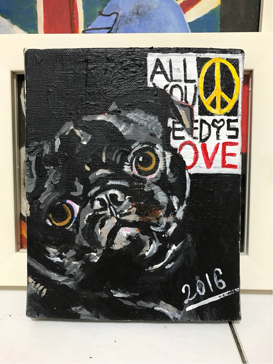 Pug acrylic painting animal, Painting, Oil painting, Animal paintings