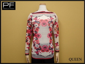  free shipping PAOLA FRANI butterfly pattern cut and sewn *40* Italy made / Paola Frani / power net /@B1/22*9*1-10