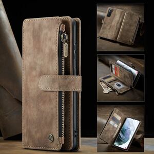 Galaxy note10+ leather case SC-01M/SCV45 Galaxy Note 10 plus case notebook type . purse attaching card storage cover brown