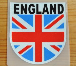 反射 ステッカー シール バイク 国旗 エンブレム ユニオンジャック イギリス ENGLAND GB vespa ベスパ スクーター MODS モッズ 8cm×9cm