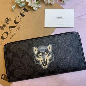 COACH コーチ 長財布 ウルフ シグネチャー ストライプ 新品 未使用