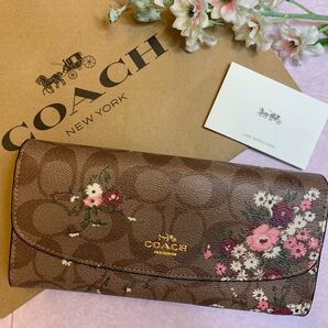 COACH コーチ 長財布 フローラル花柄 フラップ 新品 未使用