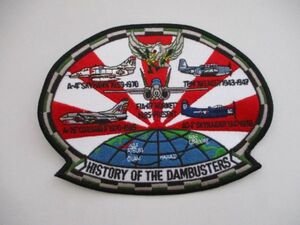 【送料無料】アメリカ海軍VFA-195 HISTORY OF THE DAMBUSTERSパッチ刺繍ワッペン/AスーパーホーネットNAVY米海軍USN岩国NAVYアメリカ軍 M46