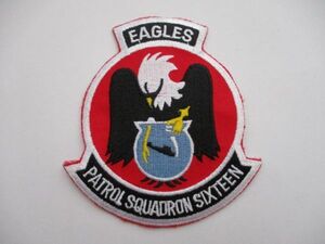 【送料無料】アメリカ海軍EAGLES PATROL SQUADRON SIXTEENパッチVP-16刺繍ワッペン/ウォーイーグルNAVY米海軍USN米軍NAVY白頭鷲 M47