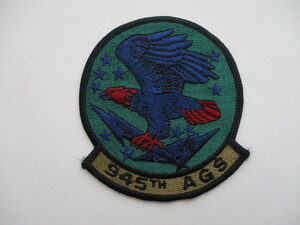 【送料無料】アメリカ空軍945TH AGSパッチ刺繍ワッペン/C-5 GALAXYギャラクシーAIR FORCE米空軍USAF米軍USミリタリー M49