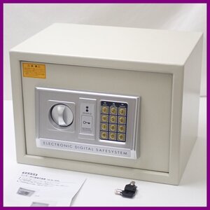 ★未使用 ottostyle テンキー式 小型電子金庫 18.5L/オフホワイト/付属品完備/家庭用/防犯/セキュリティ$1783800008