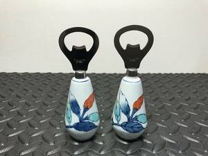 レア　昭和レトロ　陶器　栓抜き　中古品　ステンレススチール