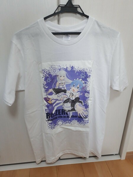【新品】re:ゼロから始まる異世界生活エミリア&レム雪プリントTシャツMサイズ