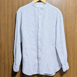 UNIQLO プレミアムリネンバンドカラーシャツ M