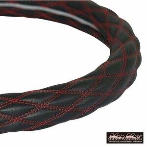 MADMAX for truck goods interior double stitch steering wheel cover Lynn pull black / red 2HS(45-46cm)/ Perfect k on [ postage 800 jpy ]