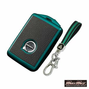  Volvo exclusive use leather style TYPE A 4 button type TPU soft smart key case green /S60 XC60 S90 XC90 Panic alarm [ mail service postage 200 jpy ]