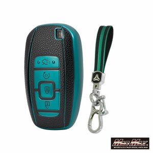  Lincoln exclusive use leather style TYPE A 3 button type TPU soft smart key case green / Navigator keyless car key [ mail service postage 200 jpy ]