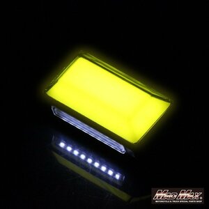 MADMAX トラック用品 角マーカー LED12連 ダウンライト付き 面発光タイプ 12V/24V兼用 レモンイエロー/車幅灯 路肩灯 作業灯【送料800円】