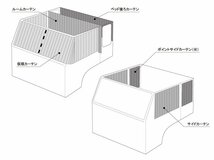 トラック用品 金華山 桜 さくら 三点式センターカーテン L寸(1300×1000)レッド/日野 いすゞ ふそう UD 大型 10t【送料800円】_画像2