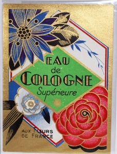 フランスアンティーク香水ラベル　EAU de COLOGNE Superieure 　AUX FLEURS DE FRANCE １９２０年