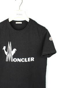 6621 送料込 モンクレール MONCLER ワッペン ビッグロゴ Tシャツ ブラック 黒 半袖 [S] メンズ トップス カットソー B89