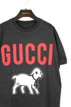 1207 グッチ GUCCI GGロゴ ドッグ ロゴ Tシャツ ブラック 黒 半袖 [S～M] メンズ ポロシャツ パーカー ワンちゃん イヌ いぬ 犬 I89_画像1