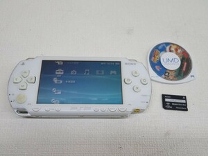 ソフト/メモリー32MB付★SONY PSP1000 ゲーム機器 ホワイト Ver.2.60 実況パワフルプロ野球2011 ソニー 保証シールあり 動作品 57881★！！
