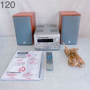 8D19 DENON デノン パーソナルオーディオシステム D-ME55DV 2004年製 CD・MDのみ音出し確認済 取説付 汚れ傷有