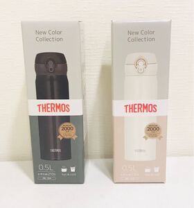 サーモス水筒 真空断熱ケータイマグワンタッチオープンブラック&ホワイト500ml