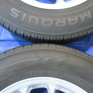 激安即決！美品 ECOFORME 15-6J 5H/114.3 ET53 + 195/65R15 中古4本！プレマシー ストリーム ノア ヴォクシー ステップワゴン T005770の画像9