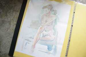 1980年代 直筆 ヌード 裸婦 人物画 50枚以上 スケッチ デッサン イラスト 原画 『武』在銘 印有 スクラップブック アート 芸術 美術