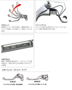 ジータ ダートフリーク ZE41-4109 ピボットレバーCPブレーキ Kタイプ 4フィンガー クロスカブ ブレーキレバー
