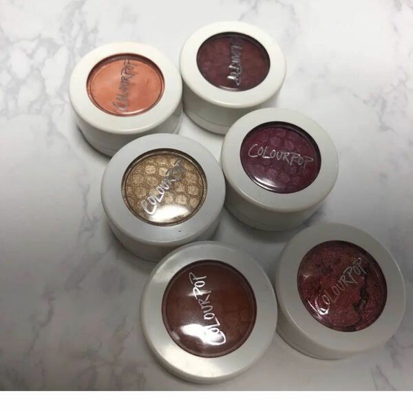 訳あり（ひび割れ）カラーポップ スーパーショックシャドウサテン　6色　まとめ売　　ColourPop アイシャドウ 