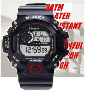  new goods unused * red * digital Divers watch tough waterproof men's lady's combined use light weight running 