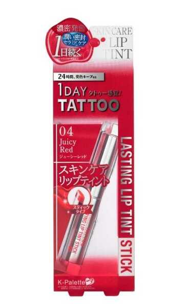 【30%OFF】K-Palette　ラスティングリップティントスティック　1DAY　TATTOO《ジューシーレッド》単品