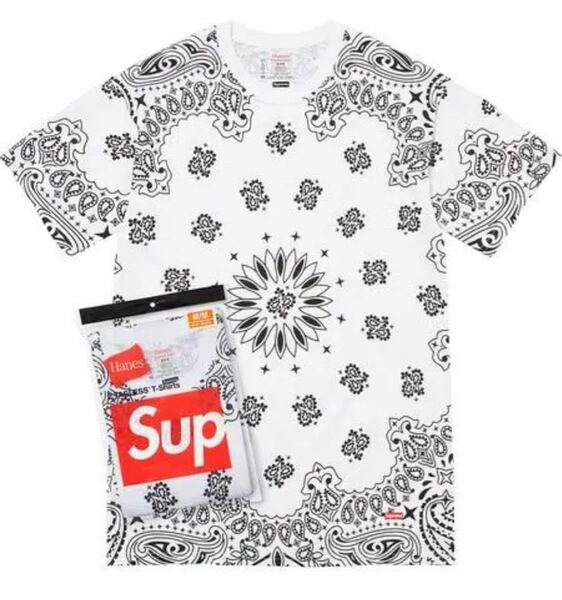 シュプリーム ヘインズ バンダナ タグレス Tシャツ tee supreme