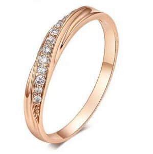  new goods 10 number AAA CZ diamond pink gold twist ring 18KGP engagement ring high quality present free shipping 
