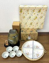 001 7 和洋食器・花瓶まとめ たち吉 木守茶碗5客 九谷焼 九谷仙龍 8号台付き花瓶 木立鶴 TOMINAGA Ribbon flower オードブル皿 等 工芸品_画像1