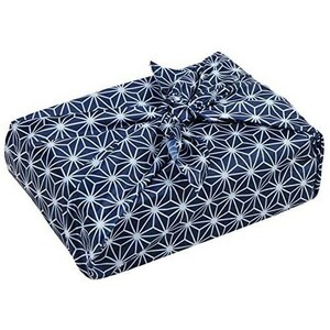  Astro furoshiki eko-bag new goods large size approximately 100×100cm navy flax. leaf pattern polyester unused goods ... clean 821-74 large 