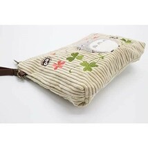 丸眞 ポーチ ジブリ 新品 となりのトトロ H18×W28×D4cm トトロとかたばみ サガラ刺繍 1165031200 未使用品_画像5