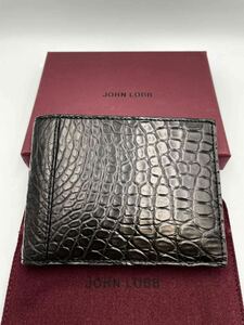  unused goods present goods regular price 418000 jpy John Lobb folding twice purse black crocodile change purse . less . inserting leather shoes men's leather 