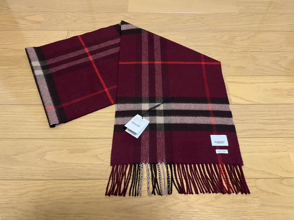 新品お値下げ 美品イギリス製BURBERRYバーバリー定番柄カシミア100 ...