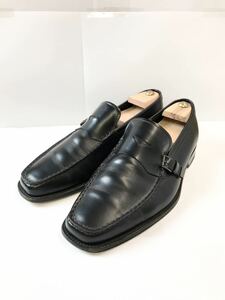 (D) TOD*S Tod's monk strap coin Loafer 7 black leather shoes 