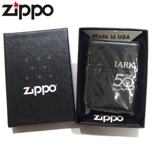 未使用★ZIPPO LARK YEAR 50th in Japan 50周年 革巻き レザー 2012年製 黒 ラーク ライター ジッポー★レア