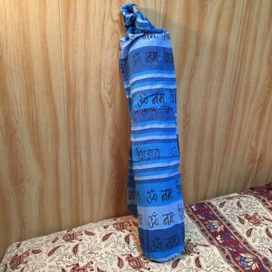 マントラ柄のヨガマットケース★ブルー